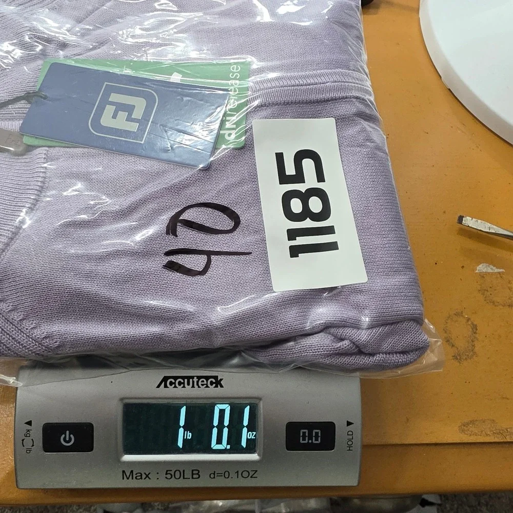 FootJoy NWT XL DriRelease Wool Half Zip Sweater Heather Lavender Golf Pullover